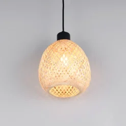 Lampade A Sospensione-Selezionato da Mazzolaluce Lampadario a sospensione per cucina 18 cm in rattan