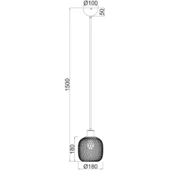 Lampade A Sospensione-Selezionato da Mazzolaluce Lampadario a sospensione per cucina 18 cm in rattan