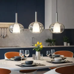 Lampadari Cucina-Fabas Luce Lampadario a sospensione per cucina vetri fume edolo