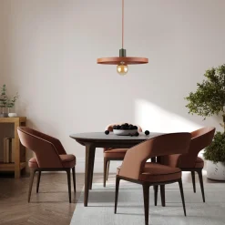 Lampadari Cucina-Selezionato da Mazzolaluce Lampadario a sospensione per sala da pranzo piatto 40 cm mattone verde