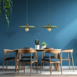 Lampadari Cucina-Selezionato da Mazzolaluce Lampadario a sospensione per cucina piatto 40 cm verde