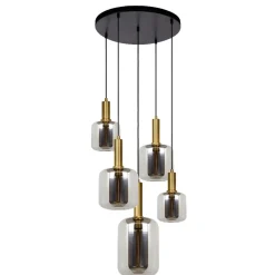 Lampadari Moderni-Selezionato da Mazzolaluce Lampadario a sospensione per soggiorno vetri fume pendenti