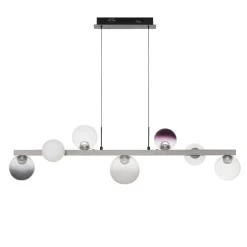 Lampadari Moderni-Selezionato da Mazzolaluce Lampadario a sospensione per soggiorno moderno sfere vetro opale fume viola