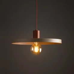 Lampadari Cucina-Selezionato da Mazzolaluce Lampadario a sospensione piatto 40 cm sabbia mattone per tavolo da pranzo