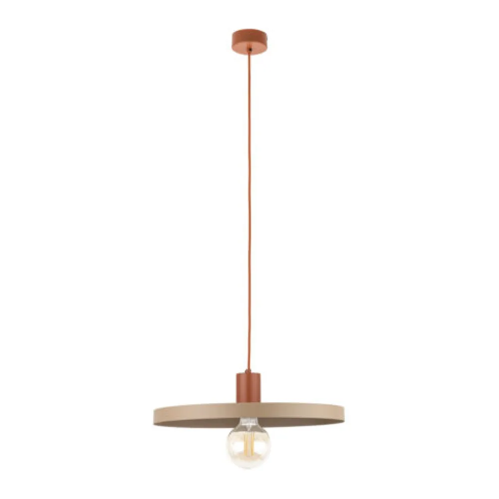 Lampadari Cucina-Selezionato da Mazzolaluce Lampadario a sospensione piatto 40 cm sabbia mattone per tavolo da pranzo