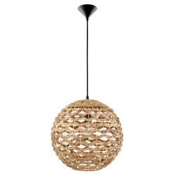 Lampadario Camera Da Letto-Selezionato da Mazzolaluce Lampadario a sospensione sfera di rattan e giacinto essiccato per camera da letto