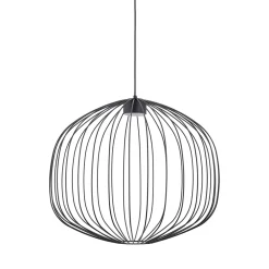 Lampadari Moderni-Selezionato da Mazzolaluce Lampadario a sospensione sfera gabbia di metallo nero per soggiorno moderno