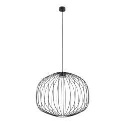 Lampadari Moderni-Selezionato da Mazzolaluce Lampadario a sospensione sfera gabbia di metallo nero per soggiorno moderno