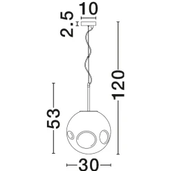 Lampadari Moderni-Selezionato da Mazzolaluce Lampadario a sospensione vetro rame specchiato martellato design moderno