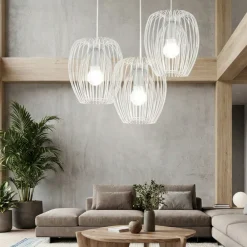 Lampadari Moderni-Fabas Luce Lampadario a sospensioni bianco camp per sala da pranzo
