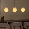 Lampadari Moderni-Selezionato da Mazzolaluce Lampadario a 3 sospensioni con paralumi in tessuto beige