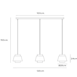 Lampadari Moderni-Selezionato da Mazzolaluce Lampadario a 3 sospensioni con paralumi in tessuto beige