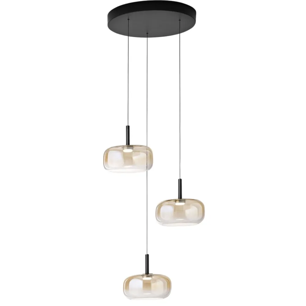 Lampadari Moderni-Fabas Luce Lampadario a sospensioni in vetro cognac fabas devero led 2700k 3000k 4000k