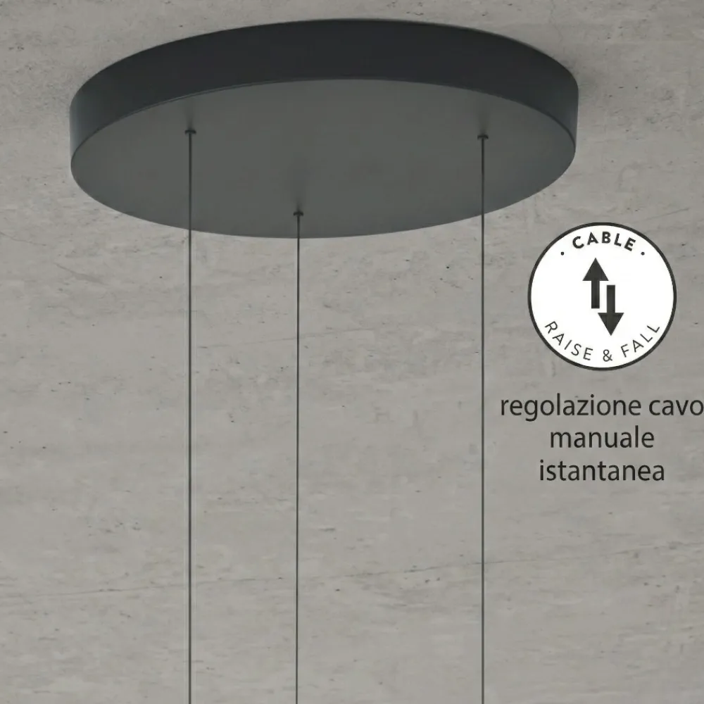 Lampadari Moderni-Fabas Luce Lampadario a sospensioni in vetro cognac fabas devero led 2700k 3000k 4000k