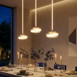 Lampadari Moderni-Selezionato da Mazzolaluce Lampadario a sospensioni in vetro per tavolo soggiorno moderno