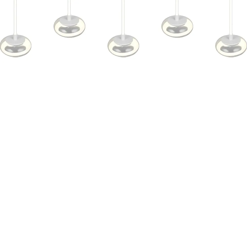 Lampadari Moderni-Selezionato da Mazzolaluce Lampadario a 5 sospensioni moderne in vetro trasparente led 4000k