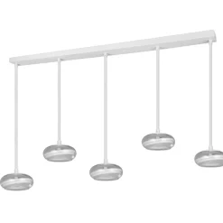 Lampadari Moderni-Selezionato da Mazzolaluce Lampadario a 5 sospensioni moderne in vetro trasparente led 4000k