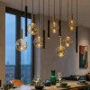 Lampadari Moderni-Selezionato da Mazzolaluce Lampadario a sospensioni nero ambra sfere di vetro per tavolo soggiorno