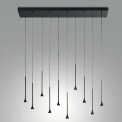 Lampadari Moderni-Fabas Luce Lampadario a sospensioni susa nero 10 luci per sala da pranzo fabas