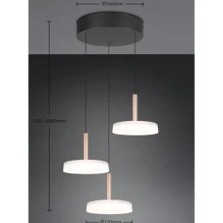 Lampadari Moderni-Selezionato da Mazzolaluce Lampadario a 3 sospensioni vetri bianchi legno per soggiorno moderno