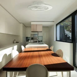 Ventilatori Da Soffitto-Selezionato da Mazzolaluce Lampadario a ventilatore da soffitto bianco con luce 18mq con telecomando
