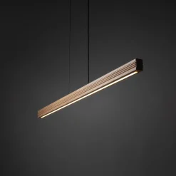 Lampadari Moderni-Selezionato da Mazzolaluce Lampadario barra di legno a sospensione per tavolo sala da pranzo