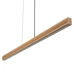 Lampadari Moderni-Selezionato da Mazzolaluce Lampadario barra di legno a sospensione per tavolo sala da pranzo