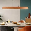 Lampadari Moderni-Selezionato da Mazzolaluce Lampadario barra di legno 115cm led 2700k a 6000k per tavolo da pranzo