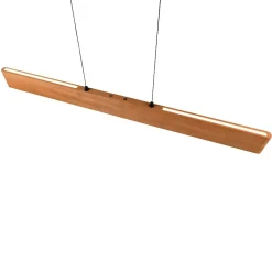 Lampadari Moderni-Selezionato da Mazzolaluce Lampadario barra di legno 115cm led 2700k a 6000k per tavolo da pranzo