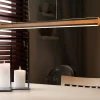 Lampadari Moderni-Selezionato da Mazzolaluce Lampadario barra di legno led biemissione per tavolo da pranzo
