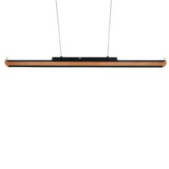 Lampadari Moderni-Selezionato da Mazzolaluce Lampadario barra di legno led biemissione per tavolo da pranzo