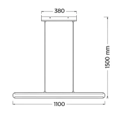 Lampadari Moderni-Selezionato da Mazzolaluce Lampadario barra di legno led biemissione per tavolo da pranzo