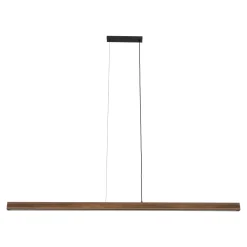 Lampadari Moderni-Selezionato da Mazzolaluce Lampadario barra di legno noce a sospensione led per sala da pranzo