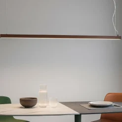 Lampadari Moderni-Perenz Illuminazione Lampadario barra led cct biemissione 45w marrone per tavolo link perenz