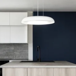 Lampadari Cucina-Selezionato da Mazzolaluce Lampadario bianco 40cm per cucina led dimmerabile 2700k 4000k