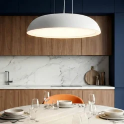 Lampadari Cucina-Selezionato da Mazzolaluce Lampadario bianco cupola led 25w 3000k per tavolo sala da pranzo