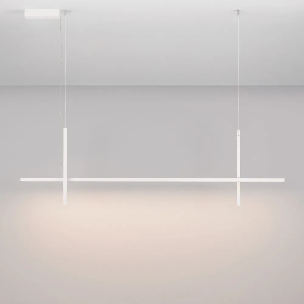 Lampadari Cucina-Selezionato da Mazzolaluce Lampadario bianco design per isola cucina moderna led 30w 3000k