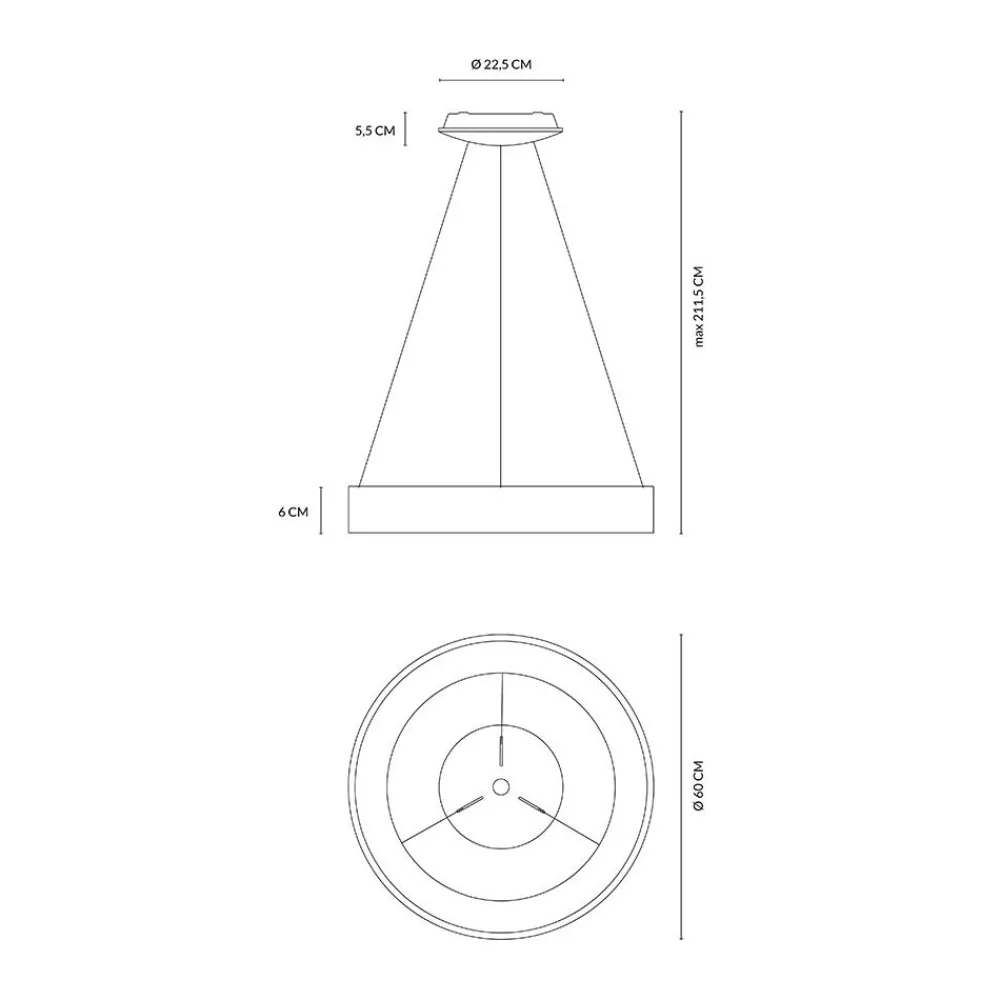 Lampadari Moderni-Vivida International Lampadario bianco led 50w 3000k 4000k dimmerabile inner-r vivida