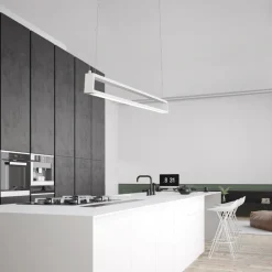Lampadari Cucina-Selezionato da Mazzolaluce Lampadario bianco luce girevole per isola cucina moderna