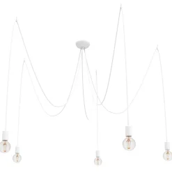 Lampadari Moderni-Selezionato da Mazzolaluce Lampadario bianco moderno con decentramento per soggiorno
