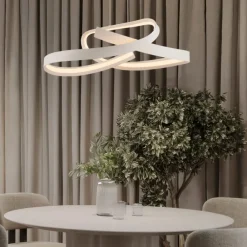 Lampadari Cucina-Selezionato da Mazzolaluce Lampadario bianco per cucina moderna led 47w 2700k-3000k-4000k