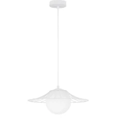 Lampadari Cucina-Selezionato da Mazzolaluce Lampadario bianco per cucina moderna cappello in metallo sfera in vetro