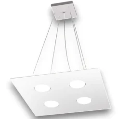 Lampadari Cucina-Top Light Lampadario bianco quadrato area