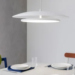Lampadari Cucina-Selezionato da Mazzolaluce Lampadario bianco saliscendi 35cm per cucina moderna led 3000k