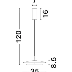 Lampadari Cucina-Selezionato da Mazzolaluce Lampadario bianco saliscendi 35cm per cucina moderna led 3000k