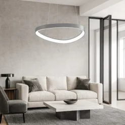 Lampadari Moderni-Vivida International Lampadario bianco vivida lifering led 48w 3000k 4000k per soggiorno moderno dimmerabile