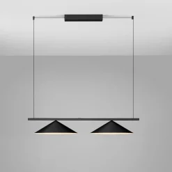 Lampadari Cucina-Selezionato da Mazzolaluce Lampadario bilancere da cucina nero coni led 3000k