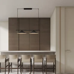 Lampadari Cucina-Selezionato da Mazzolaluce Lampadario bilancere da cucina nero coni led 3000k