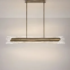 Lampadari Moderni-Selezionato da Mazzolaluce Lampadario bilancere design per soggiorno vetro ottone anticato