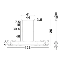 Lampadari Moderni-Selezionato da Mazzolaluce Lampadario bilancere design per soggiorno vetro ottone anticato
